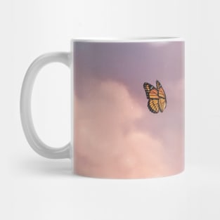Butterflies Fluttering in Pink Sunset Sky Mug